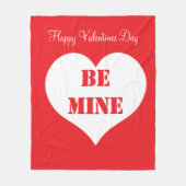 Happy Valentine's Day Be Mine Boyfriend Girlfriend Fleecedecke (Vorderseite)