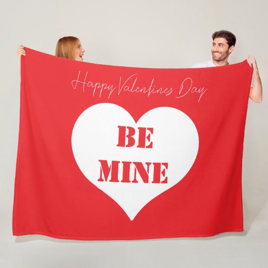 Happy Valentine's Day Be Mine Boyfriend Girlfriend Fleecedecke (Beispiel)