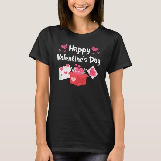 Happy Valentines Day Be Mine Cute Hearts V Day Paj T-Shirt (Vorderseite)