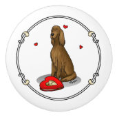 Happy Valentine's Day Be Mine Irish Setter (rot 1) Keramikknauf (Vorderseite)
