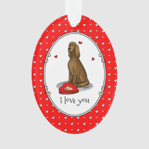 Happy Valentine's Day Be Mine Irish Setter (rot 1) Ornament