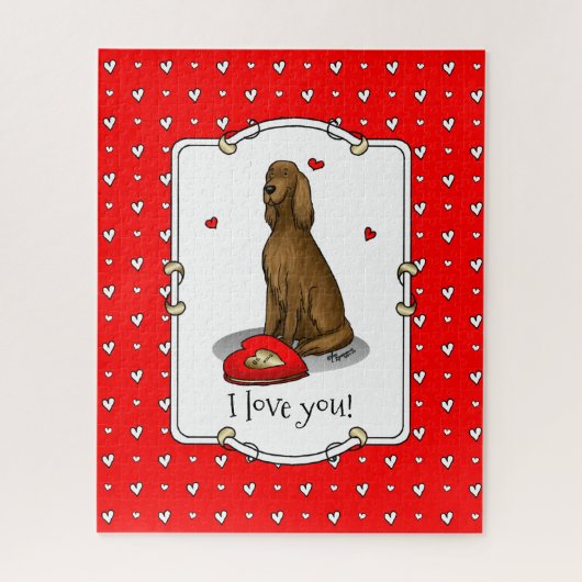 Happy Valentine's Day Be Mine Irish Setter (rot 1) Puzzle (Vertikal)