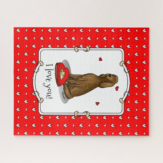 Happy Valentine's Day Be Mine Irish Setter (rot 1) Puzzle (Horizontal)