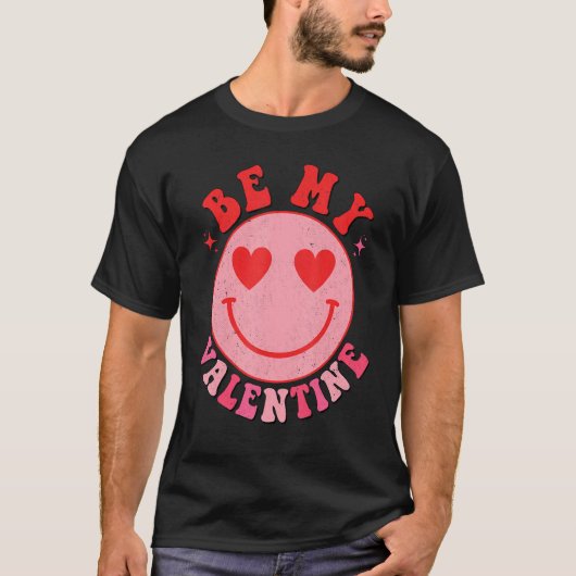 Happy Valentine's Day Be My Valentine Hippie Happy T-Shirt (Vorderseite)
