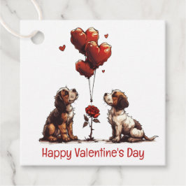 Happy Valentines Day Beagle Hunde Geschenkanhänger