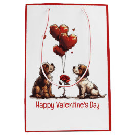 Happy Valentines Day Beagle Hunde Mittlere Geschenktüte