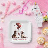 Happy Valentines Day Beagle Hunde Pappteller (Party)