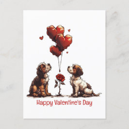 Happy Valentines Day Beagle Hunde Postkarte