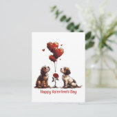 Happy Valentines Day Beagle Hunde Postkarte (Stehend Vorderseite)
