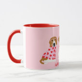 Happy Valentines Day Beagle Hunde Tasse (Links)