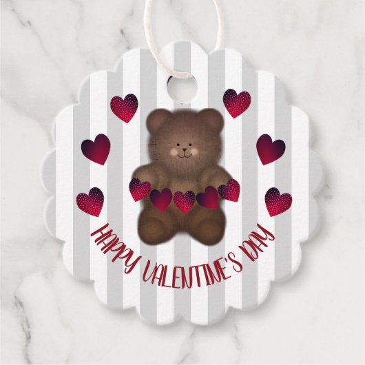 Happy Valentines Day Bear Geschenkanhänger (Vorderseite)