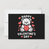 Happy Valentine's Day Bear Vday Dankeskarte (Vorderseite)