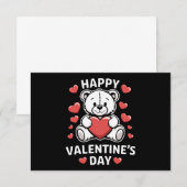 Happy Valentine's Day Bear Vday Dankeskarte (Vorne/Hinten)