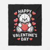 Happy Valentine's Day Bear Vday Fleecedecke (Vorderseite)