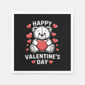 Happy Valentine's Day Bear Vday Serviette (Vorderseite)