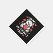 Happy Valentine's Day Bear Vday Serviette (Ecke)