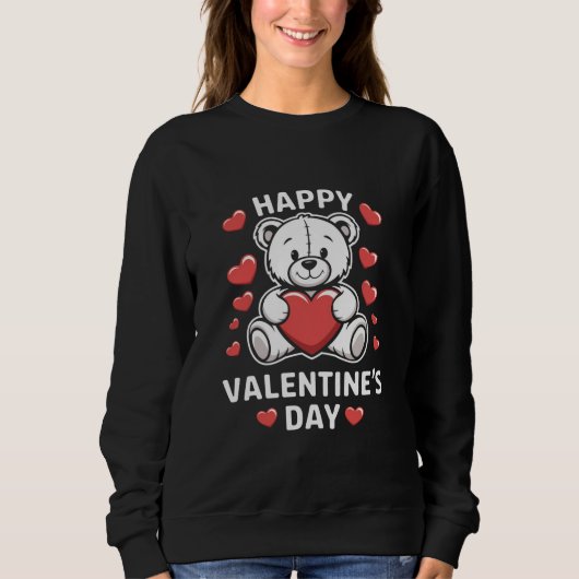 Happy Valentine's Day Bear Vday Sweatshirt (Vorderseite)