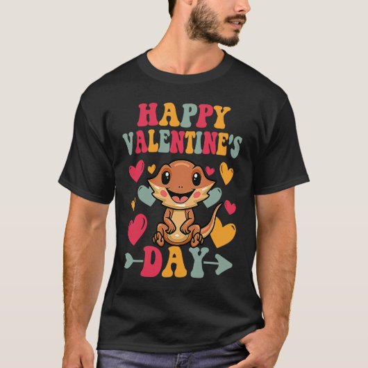 Happy Valentines Day Bearded Dragon Heart Love Gro T-Shirt (Vorderseite)