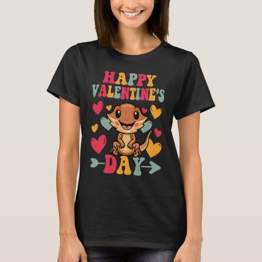 Happy Valentines Day Bearded Dragon Heart Love Gro T-Shirt (Vorderseite)