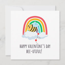 Happy Valentine's Day Bee-utiful Flat Card Feiertagskarte