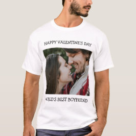 Happy Valentine's Day Best Boyfriend Custom Foto T-Shirt