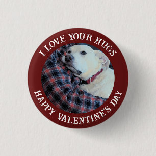 Happy Valentine's Day Best Daddy Niedlich Hund Fot Button