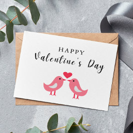 Happy Valentine's Day Bird Couple Card Dankeskarte