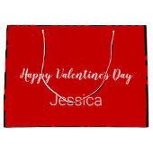 Happy Valentine's Day Black and Red with Hearts Große Geschenktüte (Vorderseite)