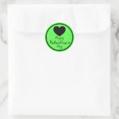 Happy Valentines Day Black Green Aufkleber Etikett (Tasche)