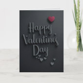 Happy Valentines Day Black Majestic Elegant Karte (Vorderseite)