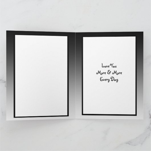 Happy Valentine's Day Black Ombre Fotokarte Karte (Innenseite)