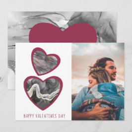 Happy Valentines Day Black & Red Hearts Feiertagskarte