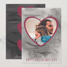 Happy Valentines Day Black & Red Hearts Holiday C Feiertagskarte