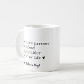 Happy Valentine's Day Black & White Heart Husband Kaffeetasse (Vorderseite Links)