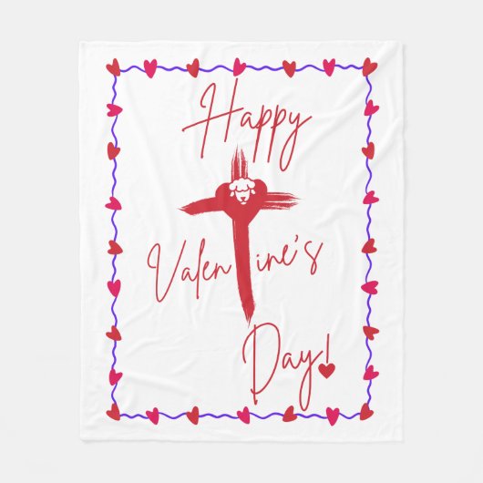 Happy Valentine's Day Blanket Fleecedecke (Vorderseite)