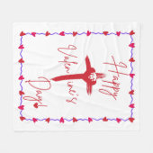 Happy Valentine's Day Blanket Fleecedecke (Vorderseite (Horizontal))