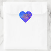 Happy Valentine's Day blauer Herzschlag Herz-Aufkleber (Tasche)