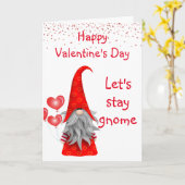 Happy Valentine's Day Bleibe Gnome Karte (Gelbe Blume)