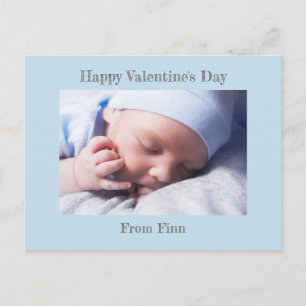 Happy Valentine's Day Blue Baby Boy Foto Postcard Feiertagspostkarte