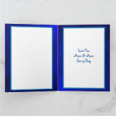 Happy Valentine's Day Blue Ombre Foto Card Karte (Innenseite)