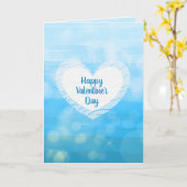 Happy Valentine's Day Blue Ombre Karte (Gelbe Blume)