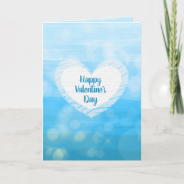 Happy Valentine's Day Blue Ombre Karte