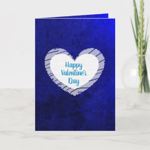 Happy Valentine's Day Blue Ombre Karte