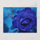 Happy Valentine's Day Blue Rose Geschenk Postkarte (Vorderseite)