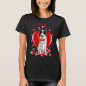 Happy Valentines Day Border Collie Dog T-Shirt (Vorderseite)