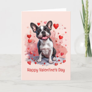 Happy Valentines Day Boston Terrier Dog Feiertagskarte