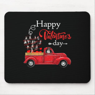Happy Valentine's Day Boston Terrier Dog Mousepad