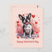 Happy Valentines Day Boston Terrier Dog Postkarte (Vorne/Hinten)