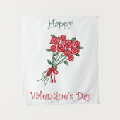Happy Valentines Day Bouquet von roten Blume Wandteppich (Vorderseite)