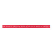 Happy Valentine's Day Bright Red and White Script Satinband (Vorderseite)